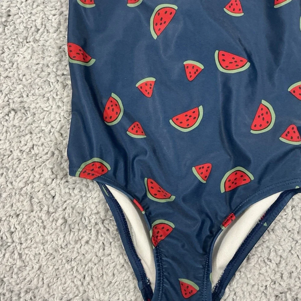 Carter's Baby Girls One Piece Swimsuit Size 4T Blue Watermelon Print Pre-Owned